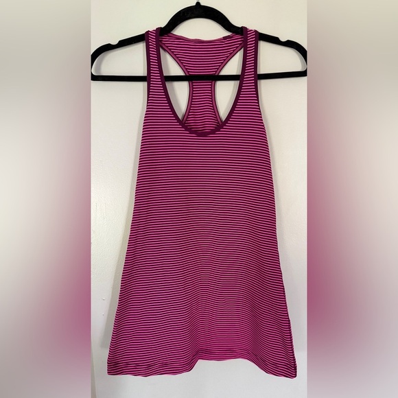 Lululemon Cool Racerback Tank Top - Hyper Striped Raspberry Glow Pink Plum - Picture 3 of 5